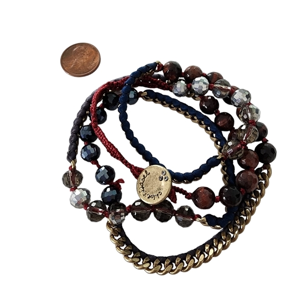 Chloe + Isabel wrap bracelet red gold festival gemstones brass stacking bracelet - Picture 7 of 10